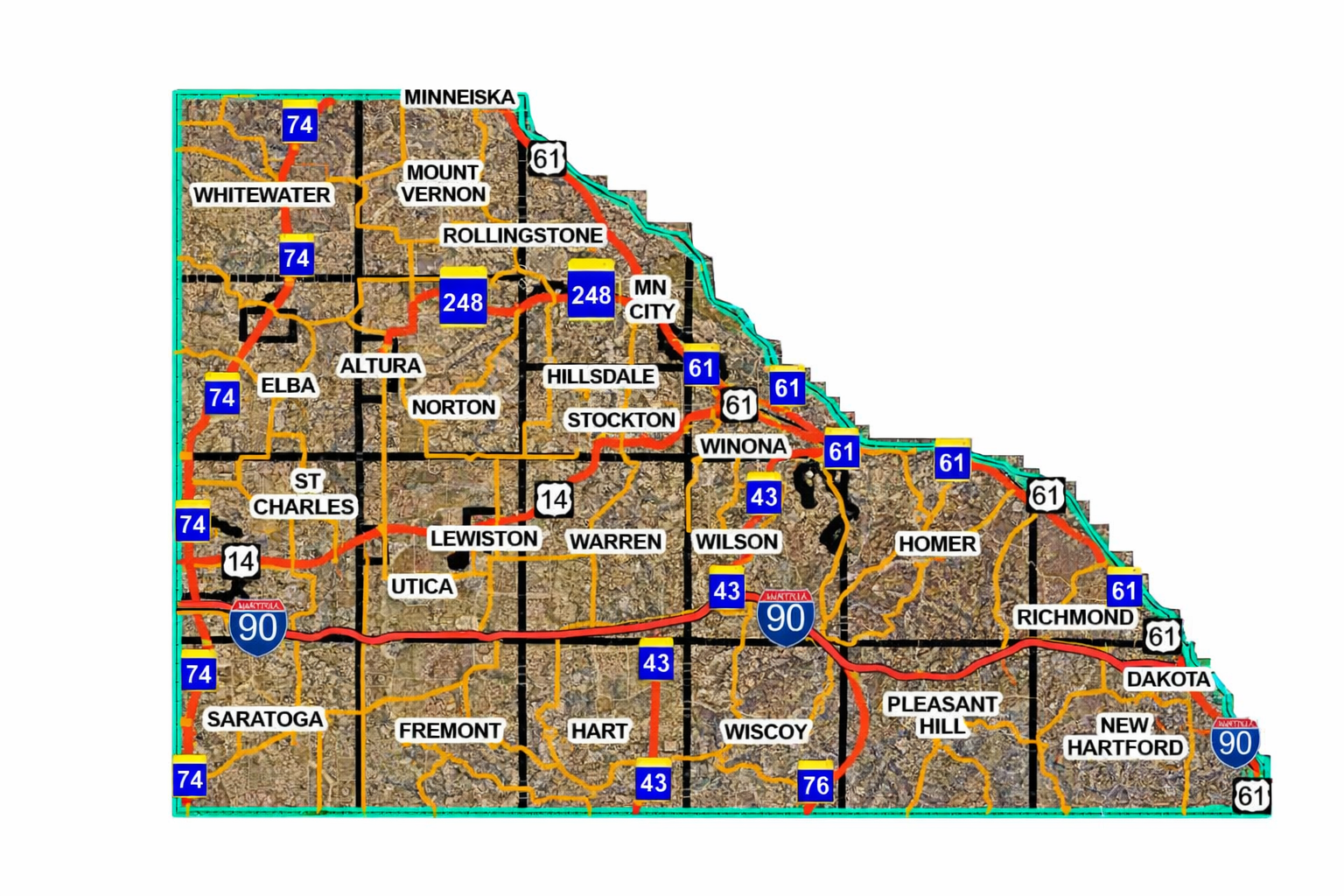 Winona County Township Map